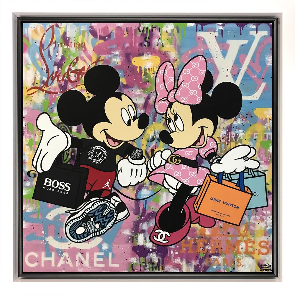 shopping for love framed original by artist emily crook