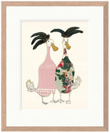 side parting print framed in light walnut veneer by artist anna wright