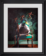 sitting duck framed print by artist angus gardner