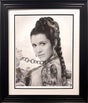 slave leia tattoo black and white print embellished with gold and platinum leaf framed by artist jj adams