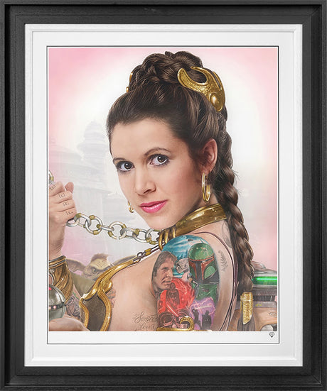 slave leia tattoo colour deluxe print framed by artist jj adams