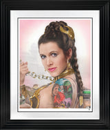 slave leia tattoo colour print framed in black by artist jj adams