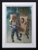 solo in cardboardite print framed in black by artist craig davison