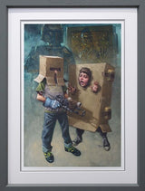 solo in cardboardite print framed in grey by artist craig davison