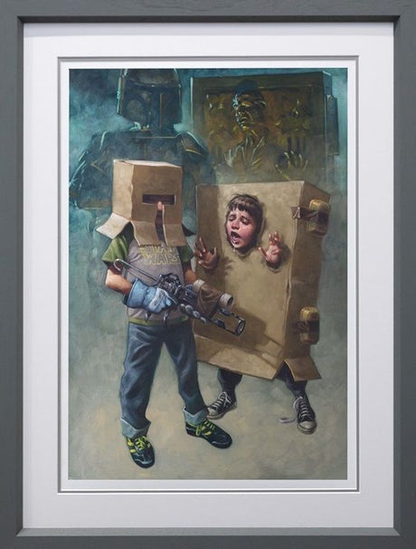 solo in cardboardite print framed in grey by artist craig davison