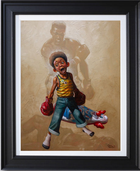 sting like a bee deluxe canvas print framed in black by artist craig davison