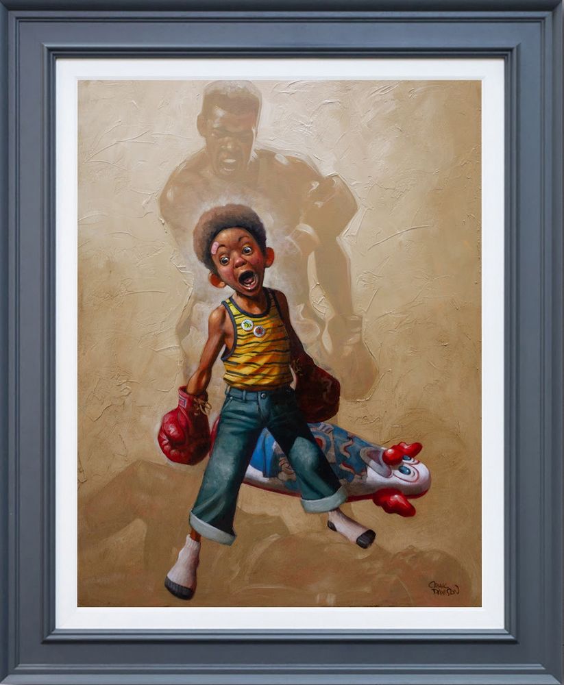sting like a bee deluxe canvas print framed in grey by artist craif davison