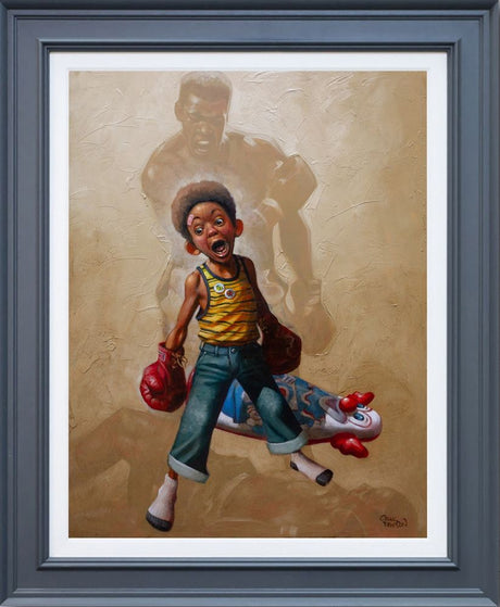 sting like a bee deluxe canvas print framed in grey by artist craif davison