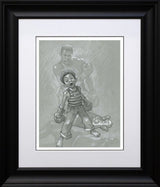 sting like a bee sketch print framed by artist craig davison