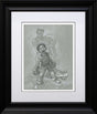 sting like a bee sketch print framed by artist craig davison