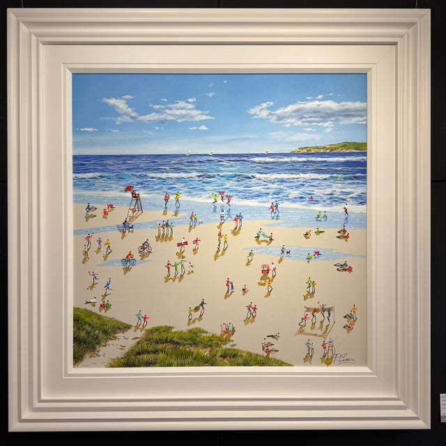 sunny days and ocean waves framed original by artist paola cassais