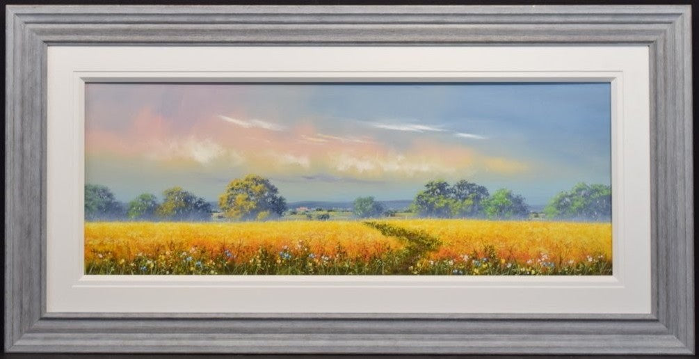 sunny pastures framed original by artist allan morgan