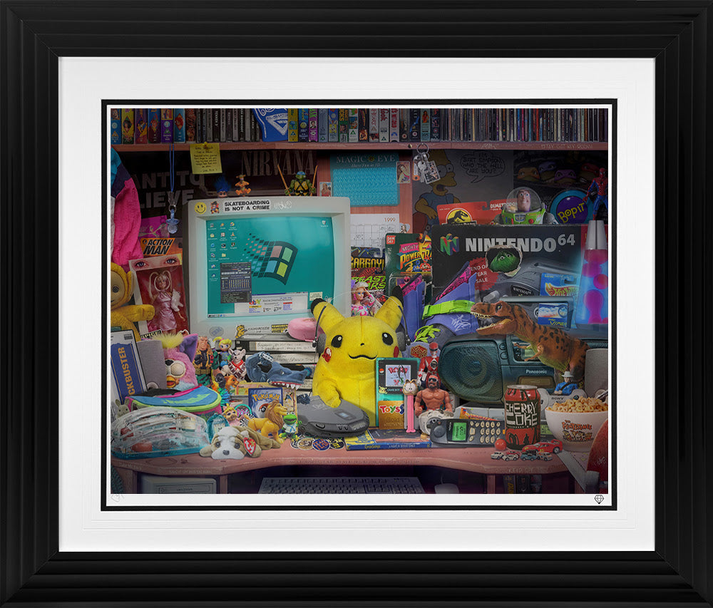 take me back to the 90s print framed in black by artist jj adams