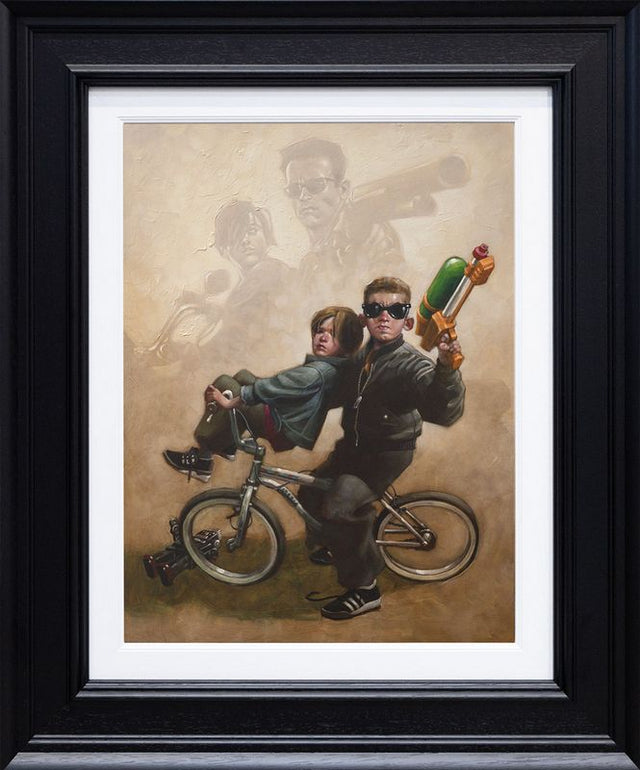 terminator too canvas print framed in black by artist craig davison