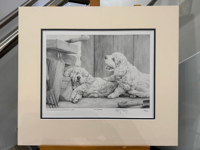 the gardeners mounted print by artist mike sibley