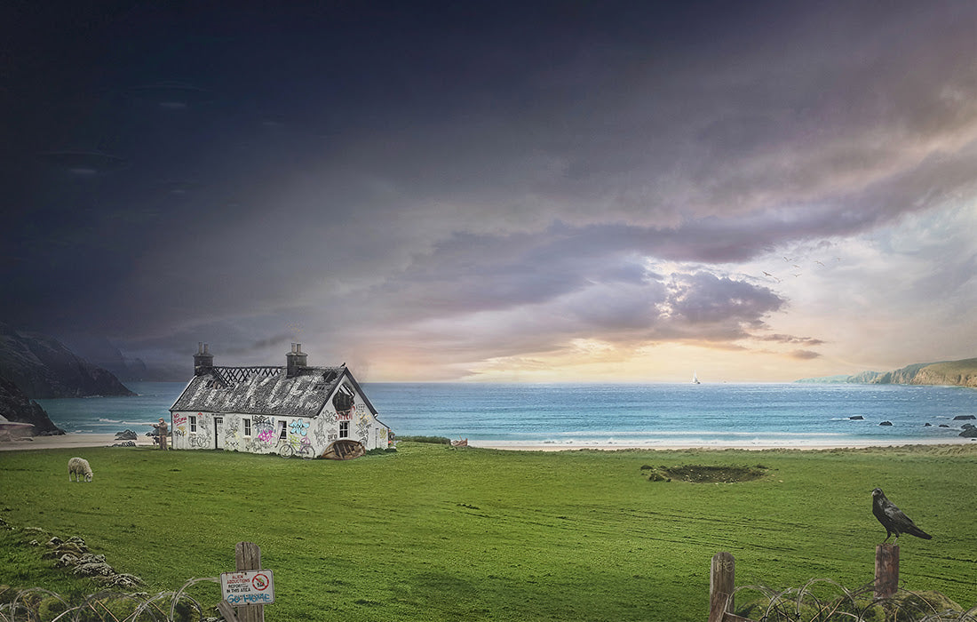 the passing storm print mounted by artist jj adams