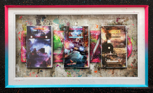the trilogy back to the future vhs box set wall sculpture framed print by artist mark davies