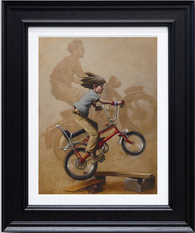 there will be no escape from zis camp canvas print framed in black by artist craig davison