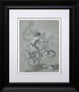 there will be no escape from zis camp sketch print framed by artist craig davison