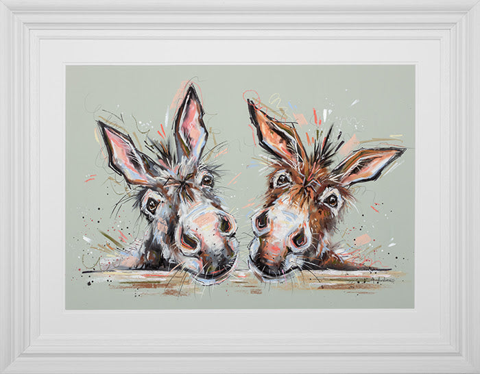 two of a kind framed pastel original by artist ashley saunders