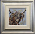 highland fluff framed original by artist ruby keller