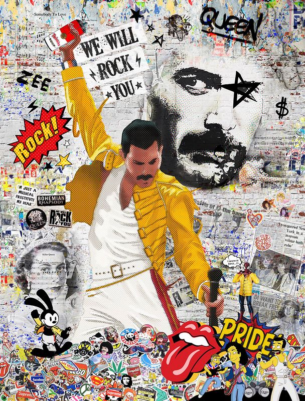 we will rock you mounted print by artist zee