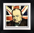 winston churchill print framed in black by artist jj adams