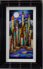 tides at midnight framed original by rozanne bell