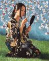 Picture of Geisha with White Flowers II